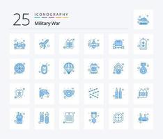 Military War 25 Blue Color icon pack including safety. military. jacket. fighter jet. aircraft vector