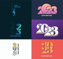 Big Set of 2023 Happy New Year logo text design 2023 number design template vector