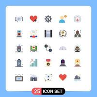 25 Thematic Vector Flat Colors and Editable Symbols of skills person gear development profile Editable Vector Design Elements