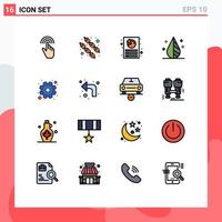 16 Creative Icons Modern Signs and Symbols of gear tool analysis invert color Editable Creative Vector Design Elements