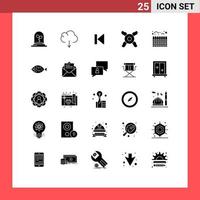 25 iconos creativos, signos y símbolos modernos de peces, control real, ventilador de calefacción, elementos de diseño vectorial editables vector