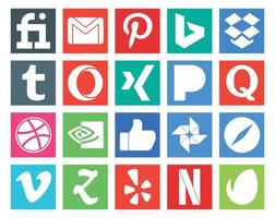 20 Social Media Icon Pack Including safari like opera nvidia question vector