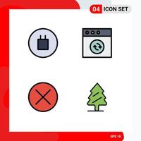 4 Thematic Vector Filledline Flat Colors and Editable Symbols of ancient navigation app arrows nature Editable Vector Design Elements