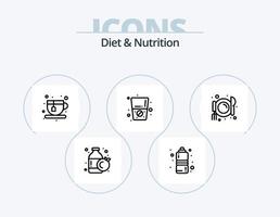 paquete de iconos de línea de dieta y nutrición 5 diseño de iconos. dieta. huevos hervidos. dieta. caja. no vector