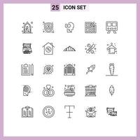 25 Creative Icons Modern Signs and Symbols of maps house logic flame burning Editable Vector Design Elements