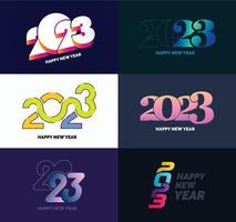 Big Set of 2023 Happy New Year logo text design 2023 number design template vector