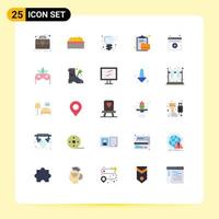 Stock Vector Icon Pack of 25 Line Signs and Symbols for online folder implanting file clipboard Editable Vector Design Elements