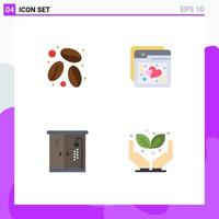 Modern Set of 4 Flat Icons and symbols such as caffeine bathroom internet web protect Editable Vector Design Elements