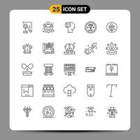 Modern Set of 25 Lines and symbols such as board development engagement develop code Editable Vector Design Elements