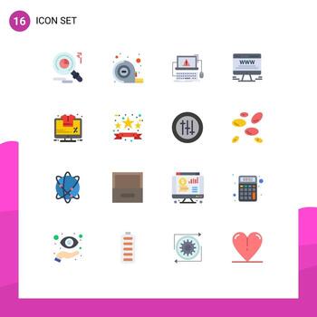 conjunto de 16 colores planos vectoriales en la cuadrícula para el error del monitor de porcentaje anuncio web cartelera paquete editable de elementos creativos de diseño vectorial vector