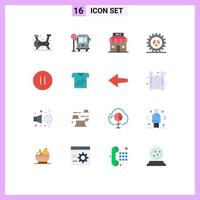 16 User Interface Flat Color Pack of modern Signs and Symbols of multimedia web development sale web design seo Editable Pack of Creative Vector Design Elements