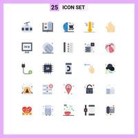 Set of 25 Modern UI Icons Symbols Signs for temperature rainy reading light shopping Editable Vector Design Elements