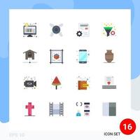 User Interface Pack of 16 Basic Flat Colors of kit devices setting filter funnel Editable Pack of Creative Vector Design Elements