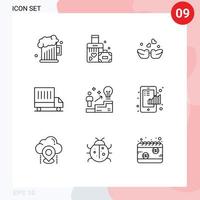 Universal Icon Symbols Group of 9 Modern Outlines of user ladder birds van delivery Editable Vector Design Elements