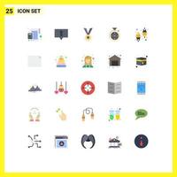 25 Creative Icons Modern Signs and Symbols of hotel timer award compass reputation Editable Vector Design Elements