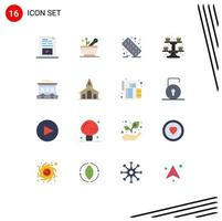 Group of 16 Flat Colors Signs and Symbols for pollution cupcake hospital cooking tablet Editable Pack of Creative Vector Design Elements