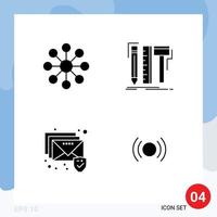 4 Creative Icons Modern Signs and Symbols of business mail design tools basic Editable Vector Design Elements