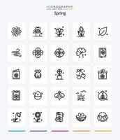 Creative Spring 25 OutLine icon pack  Such As spring. leaf. spring. ecology. nature vector