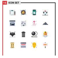 16 Universal Flat Color Signs Symbols of family group modeling tool team app Editable Pack of Creative Vector Design Elements