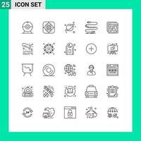conjunto de 25 iconos de ui modernos símbolos signos para web amor espacio Internet sonido elementos de diseño vectorial editables vector