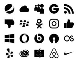 20 Social Media Icon Pack Including cc yelp instagram lastfm beats pill vector