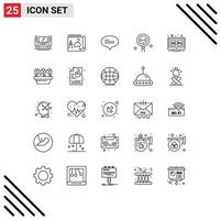 Stock Vector Icon Pack of 25 Line Signs and Symbols for adobe programming news development coding Editable Vector Design Elements