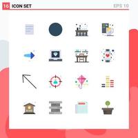 Modern Set of 16 Flat Colors and symbols such as coding forward party back file Editable Pack of Creative Vector Design Elements