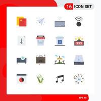 Universal Icon Symbols Group of 16 Modern Flat Colors of export document hardware wifi connection Editable Pack of Creative Vector Design Elements