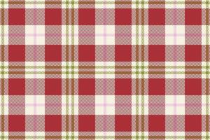 Plaid background, check seamless pattern in red. Vector fabric texture for textile print, wrapping paper, gift card or wallpaper.