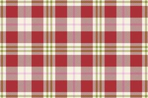 Plaid background, check seamless pattern in red. Vector fabric texture for textile print, wrapping paper, gift card or wallpaper.