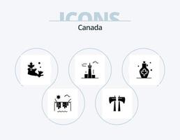 Canadá glyph icon pack 5 diseño de iconos. agua. bebida. Canadá. punto de referencia. Canadá vector