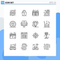 16 Creative Icons Modern Signs and Symbols of horror dangerous development coin security Editable Vector Design Elements