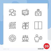 Modern Set of 9 Outlines and symbols such as office water oven spring marketing Editable Vector Design Elements