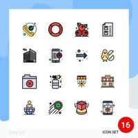 paquete de iconos de vector de stock de 16 signos y símbolos de línea para entrega de lista ui comprobar fruta elementos de diseño de vector creativo editable