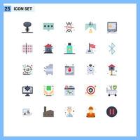 Pictogram Set of 25 Simple Flat Colors of deposit help bone email communication Editable Vector Design Elements