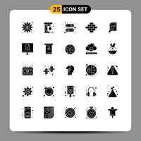 Universal Icon Symbols Group of 25 Modern Solid Glyphs of analytic research enable construction bricks Editable Vector Design Elements