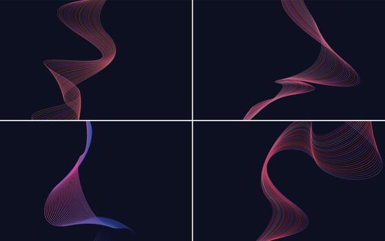 Collection of geometric minimal lines pattern set vector