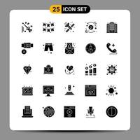 Solid Glyph Pack of 25 Universal Symbols of architecture energy communication eco control Editable Vector Design Elements