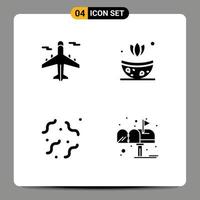 Editable Vector Line Pack of Simple Solid Glyphs of airplane spooky world herb box Editable Vector Design Elements