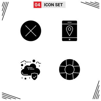 User Interface Pack of 4 Basic Solid Glyphs of arrows data navigation maps help Editable Vector Design Elements