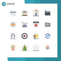 Universal Icon Symbols Group of 16 Modern Flat Colors of bell ui people menu usa Editable Pack of Creative Vector Design Elements