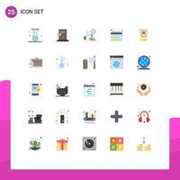 Stock Vector Icon Pack of 25 Line Signs and Symbols for moon islam fire calendar report Editable Vector Design Elements