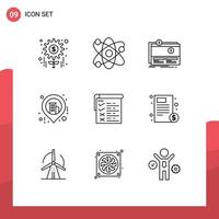 Modern Set of 9 Outlines and symbols such as testing map crowdfunding location website Editable Vector Design Elements