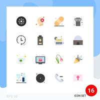 Modern Set of 16 Flat Colors Pictograph of marketing culture protect cultural plaster Editable Pack of Creative Vector Design Elements