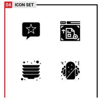 Set of Modern UI Icons Symbols Signs for chat plates star webpage fast food Editable Vector Design Elements