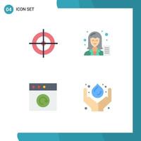 Set of 4 Modern UI Icons Symbols Signs for shooting mac blog female care Editable Vector Design Elements