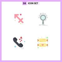 4 Universal Flat Icons Set for Web and Mobile Applications astrology call greece optimization love Editable Vector Design Elements