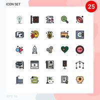 25 iconos creativos, signos y símbolos modernos de zoom en forma de gráficos estadísticos, elementos de diseño vectorial editables vector