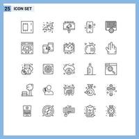 Set of 25 Modern UI Icons Symbols Signs for event mobile scary eco marketing Editable Vector Design Elements