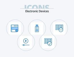 Devices Blue Icon Pack 5 Icon Design. gadget. computers. hardware. usb. disk vector